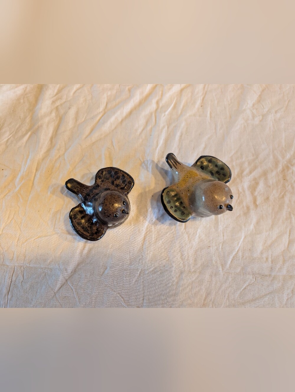 Vintage Brown and Tan Ceramic Tommy Kakinuma Bird Pair - Picture 2 of 8